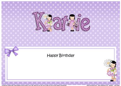 Girlz Birthday Katie Large Dl Matching Large Dl Insert