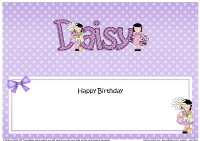 Girlz Birthday Daisy Large Dl Matching Large Dl Insert