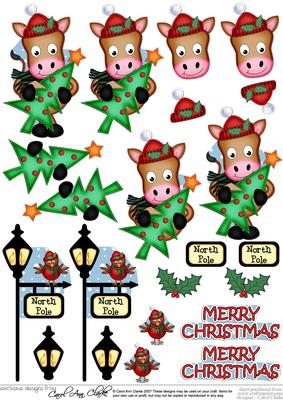 Xmas Gigi Horse's Tree 3D Decoupage Step by Step Designs