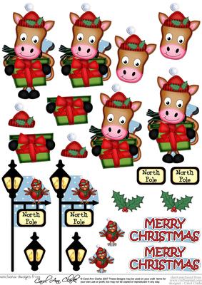 Xmas Gigi Horse's Present 3D Decoupage Step by Step Designs