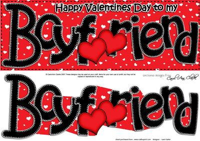 Valentines Day Boyfriend Large Dl Quick Card 3D Decoupage
