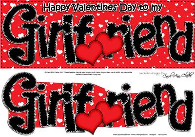 Valentines Day Girlfriend Large Dl Quick Card 3D Decoupage