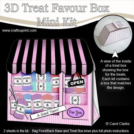 3D Little Knitting Shop Treat or Favour Box Mini Kit