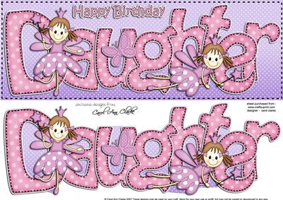 Large Dl Birthday Daughter Fairy Quick Card N 3D Decoupage