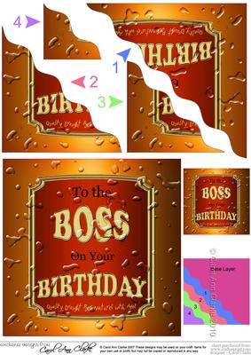 Beer Label Daddy Birthday Wavy Corner Side Stacker Topper