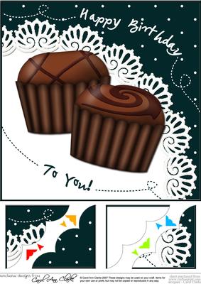 8 x 8 Chocolate Birthday Scalloped Corner Topper