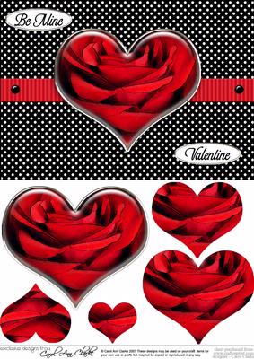 Romantic Roses Quick Card with Heart Shaped Pyramage