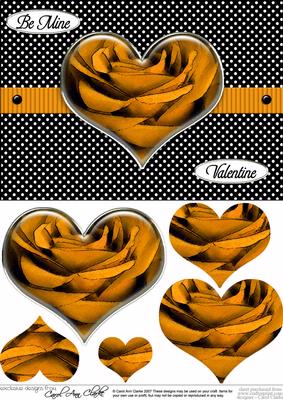 Romantic Roses Quick Card with Heart Shaped Pyramage