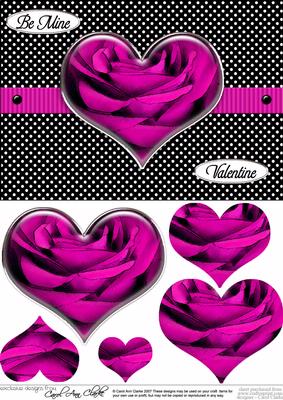 Romantic Roses Quick Card with Heart Shaped Pyramage