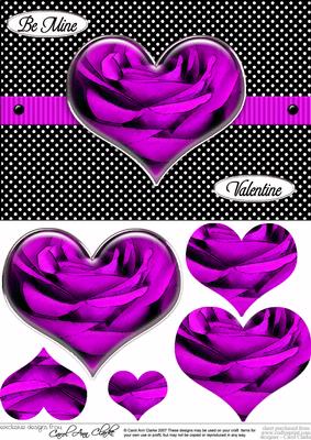 Romantic Roses Quick Card with Heart Shaped Pyramage