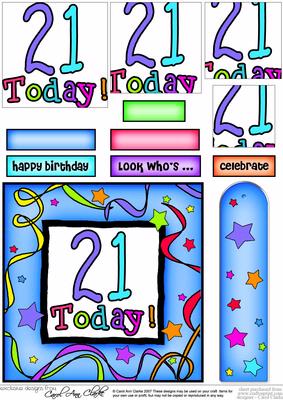 21st Birthday Quick Card with Pyramage