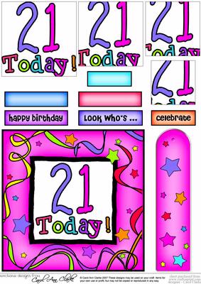 21st Birthday Quick Card with Pyramage