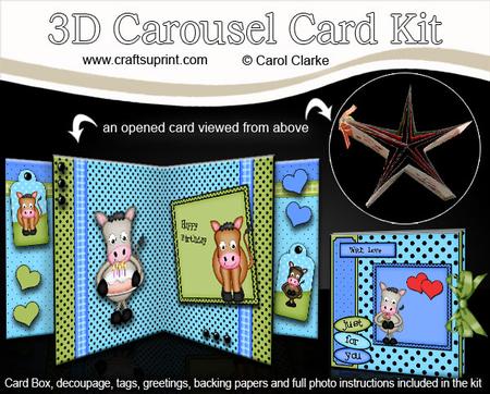 3D Gigi Horse Carousel Card Kit