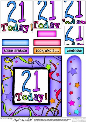 21st Birthday Quick Card with Pyramage