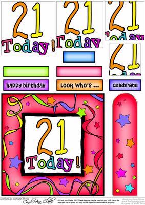 21st Birthday Quick Card with Pyramage