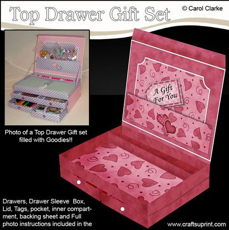 3D Pretty Romantic Hearts Top Drawer Gift Set Kit