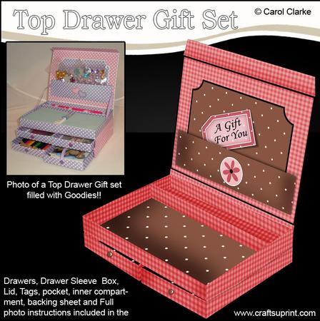 3D Gingham and Dots Top Drawer Gift Set Kit