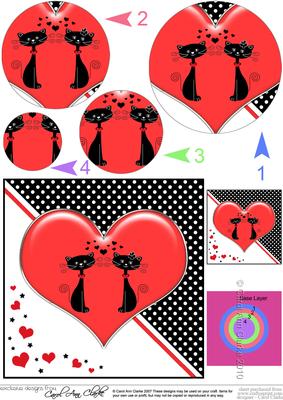 Kool Kats Purrfect Love Circle Pyramage Topper