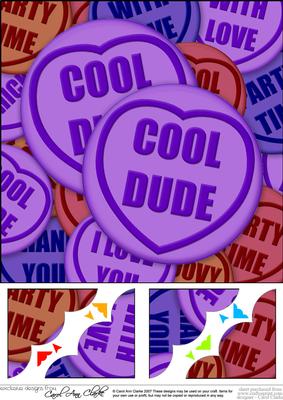 8 x 8 Cool Dude Sweet Heart Scalloped Corner Topper