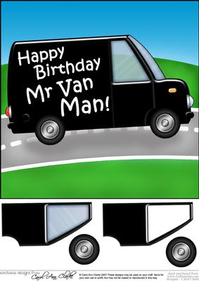 8 x 8 Happy Birthday Mr Van Man with 3D Decoupage