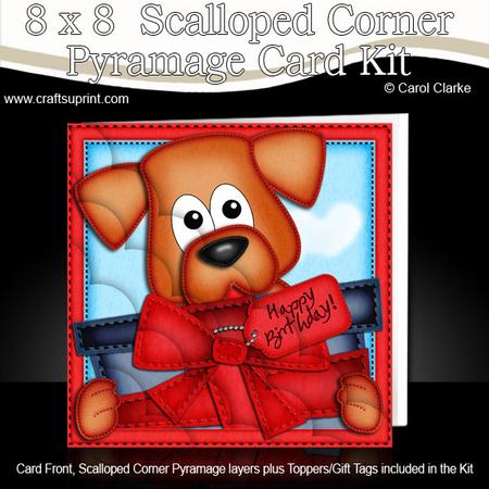 8 x 8 Rusty the Dog's Present Scalloped Corner Kit