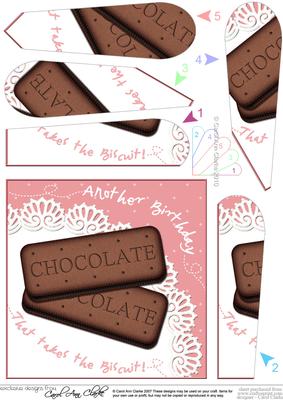 Bourbon Biscuit Birthday Fan Pyramage Topper