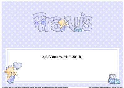 New Baby Travis Matching Large Dl Insert