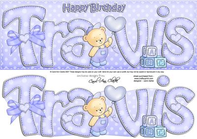 Large Dl Birthday Travis Quick Card N 3D Decoupage