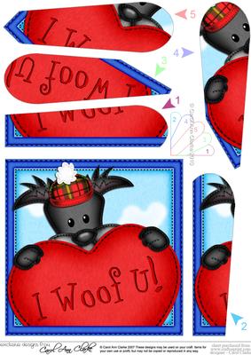 Hamish Scottie Dog's Heart Fan Pyramage Topper
