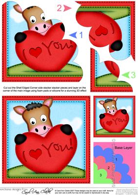 Gigi Horse's Heart Love Shell Edged Corner Side Stacker