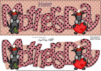 Scottie Dog Large Dl Mothers Day Quick Card N 3D Decoupage