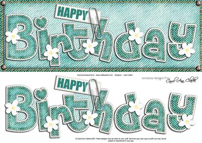 Large Dl Happy Birthday Denim N Daisies Quick Card Decoupage