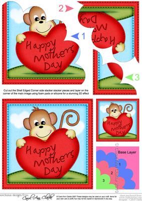 Chunky Monkey's Mothers Day Heart Shell Edged Corner Side St