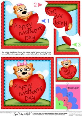 Mia Meerkat's Mothers Day Heart Shell Edged Corner Side St