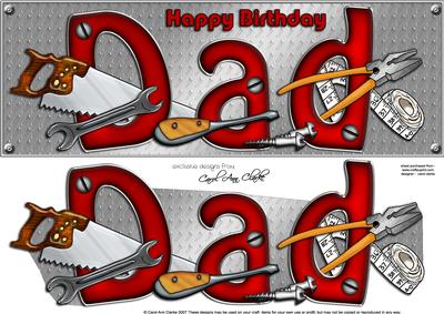 Large Dl Birthday Dad Quick Card N 3D Decoupage