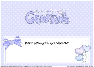 New Baby Great Granparents Matching Large Dl Insert