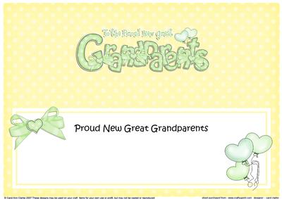 New Baby Great Granparents Matching Large Dl Insert