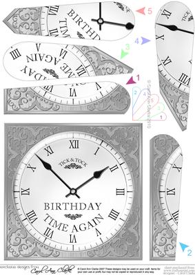 Birthday Clock Fan Pyramage Topper