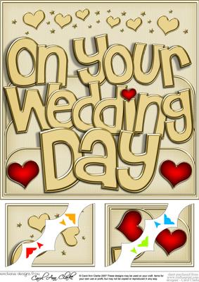8 x 8 Wedding Day Scalloped Corner Topper