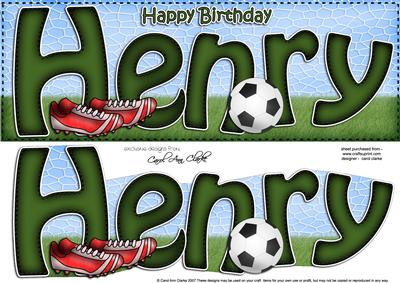 Birthday Henry Large Dl Quick Card N 3D Decoupage
