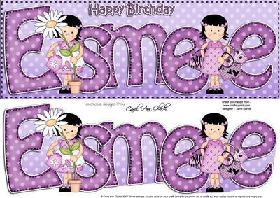 Birthday Esmee Large Dl Quick Card N 3D Decoupage