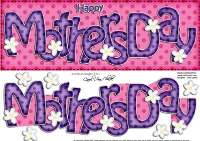 Mothers Day Large Dl Quick Card N 3D Decoupage