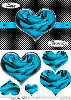 Romantic Roses Quick Card with Heart Shaped Pyramage