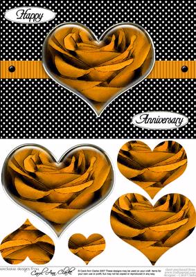 Romantic Roses Quick Card with Heart Shaped Pyramage