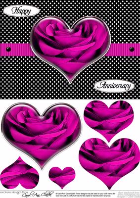 Romantic Roses Quick Card with Heart Shaped Pyramage