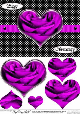Romantic Roses Quick Card with Heart Shaped Pyramage