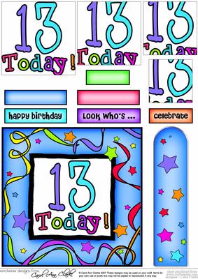 13th Birthday Quick Card with Pyramage