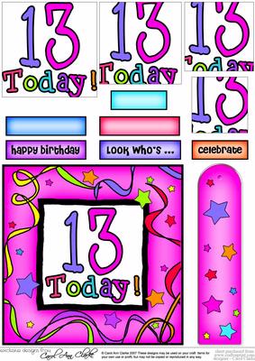 13th Birthday Quick Card with Pyramage