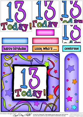 13th Birthday Quick Card with Pyramage