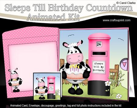 3D Milly Moo Cow Sleeps Till Birthday Countdown Moveable